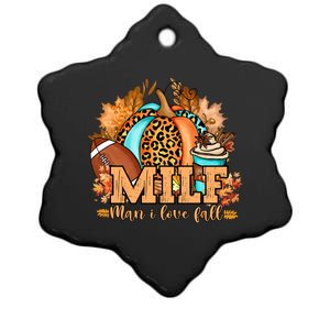 M I L F I Love Fall Funny Pumpkin Autumn Lover Gift Ceramic Star Ornament