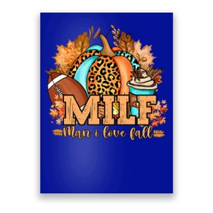 M I L F I Love Fall Funny Pumpkin Autumn Lover Gift Poster