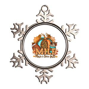 M I L F I Love Fall Funny Pumpkin Autumn Lover Gift Metallic Star Ornament