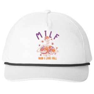 Milf I Love Fall Funny Autumn Pumpkin Skeleton Halloween Cute Gift Snapback Five-Panel Rope Hat