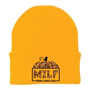 Milf I Love Fall Funny Pumpkin Autumn Lover Funny Gift Knit Cap Winter Beanie