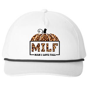 Milf I Love Fall Funny Pumpkin Autumn Lover Funny Gift Snapback Five-Panel Rope Hat