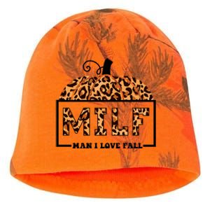 Milf I Love Fall Funny Pumpkin Autumn Lover Funny Gift Kati - Camo Knit Beanie