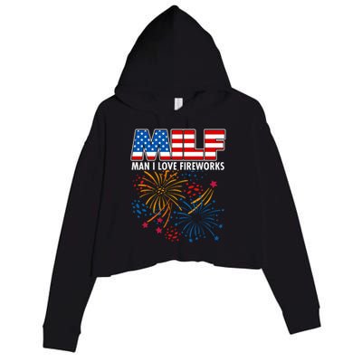 MILF Man I Love Firework Crop Fleece Hoodie