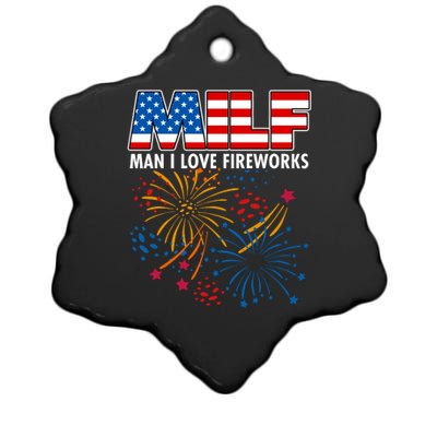 MILF Man I Love Firework Ceramic Star Ornament