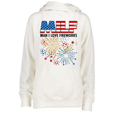 MILF Man I Love Firework Womens Funnel Neck Pullover Hood