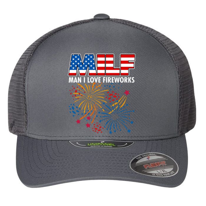 MILF Man I Love Firework Flexfit Unipanel Trucker Cap