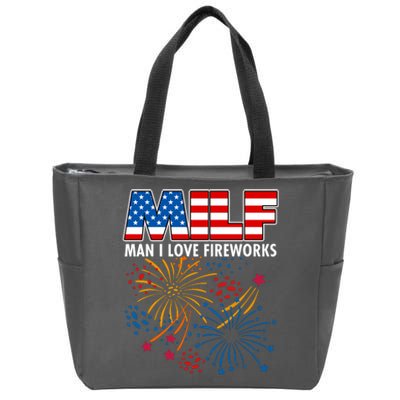 MILF Man I Love Firework Zip Tote Bag