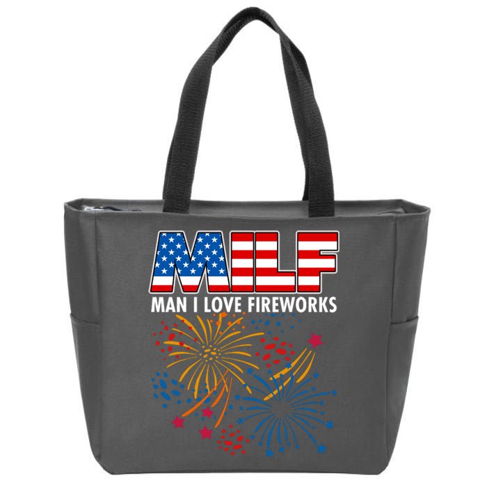 MILF Man I Love Firework Zip Tote Bag