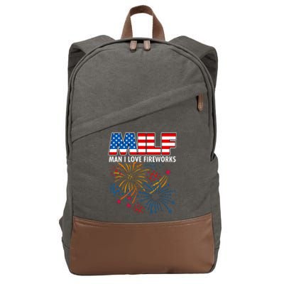 MILF Man I Love Firework Cotton Canvas Backpack