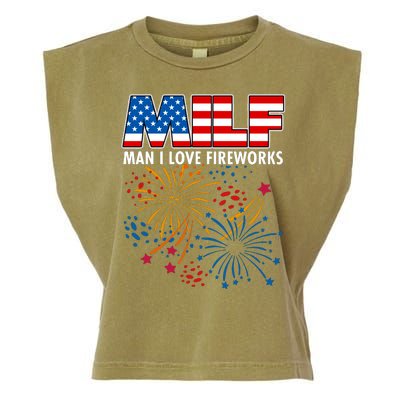 MILF Man I Love Firework Garment-Dyed Women's Muscle Tee