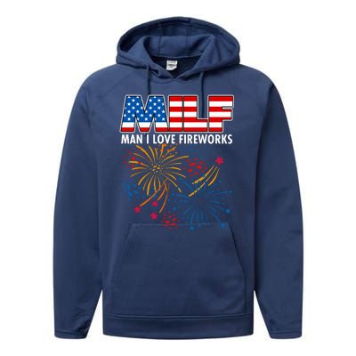 MILF Man I Love Firework Performance Fleece Hoodie