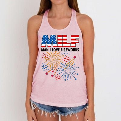 MILF Man I Love Firework Women's Knotted Racerback Tank