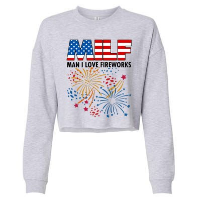 MILF Man I Love Firework Cropped Pullover Crew