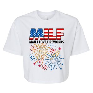 MILF Man I Love Firework Bella+Canvas Jersey Crop Tee