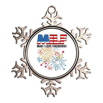 MILF Man I Love Firework Metallic Star Ornament