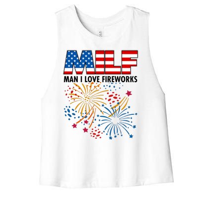 MILF Man I Love Firework Women's Racerback Cropped Tank