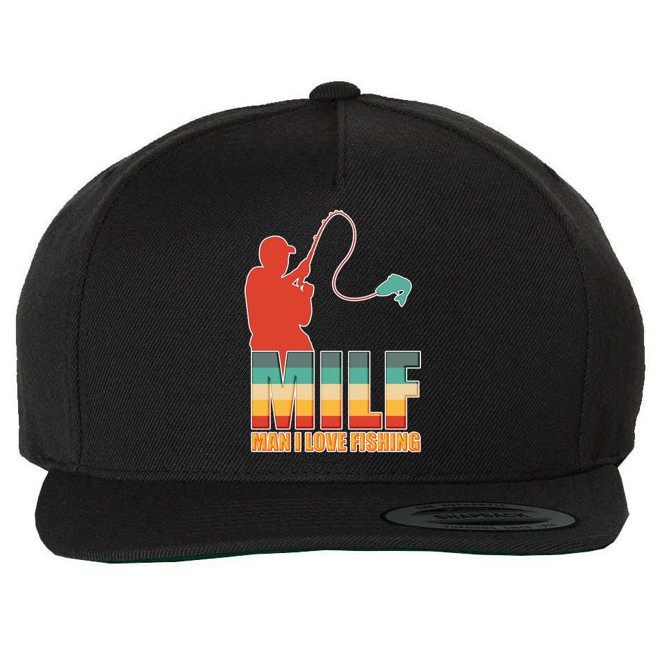 MILF Man I Love Fishing Wool Snapback Cap