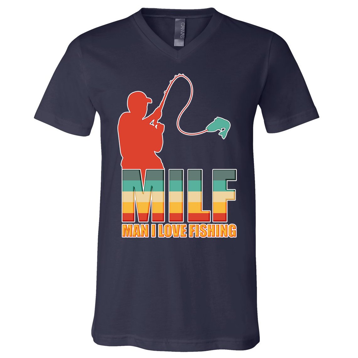 MILF Man I Love Fishing V-Neck T-Shirt