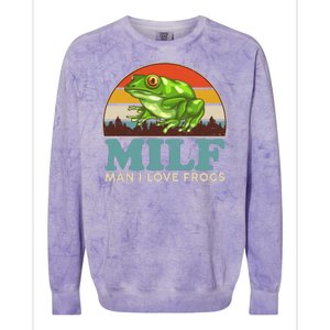 MILF Man I Love Frogs Colorblast Crewneck Sweatshirt