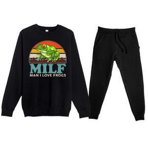 MILF Man I Love Frogs Premium Crewneck Sweatsuit Set