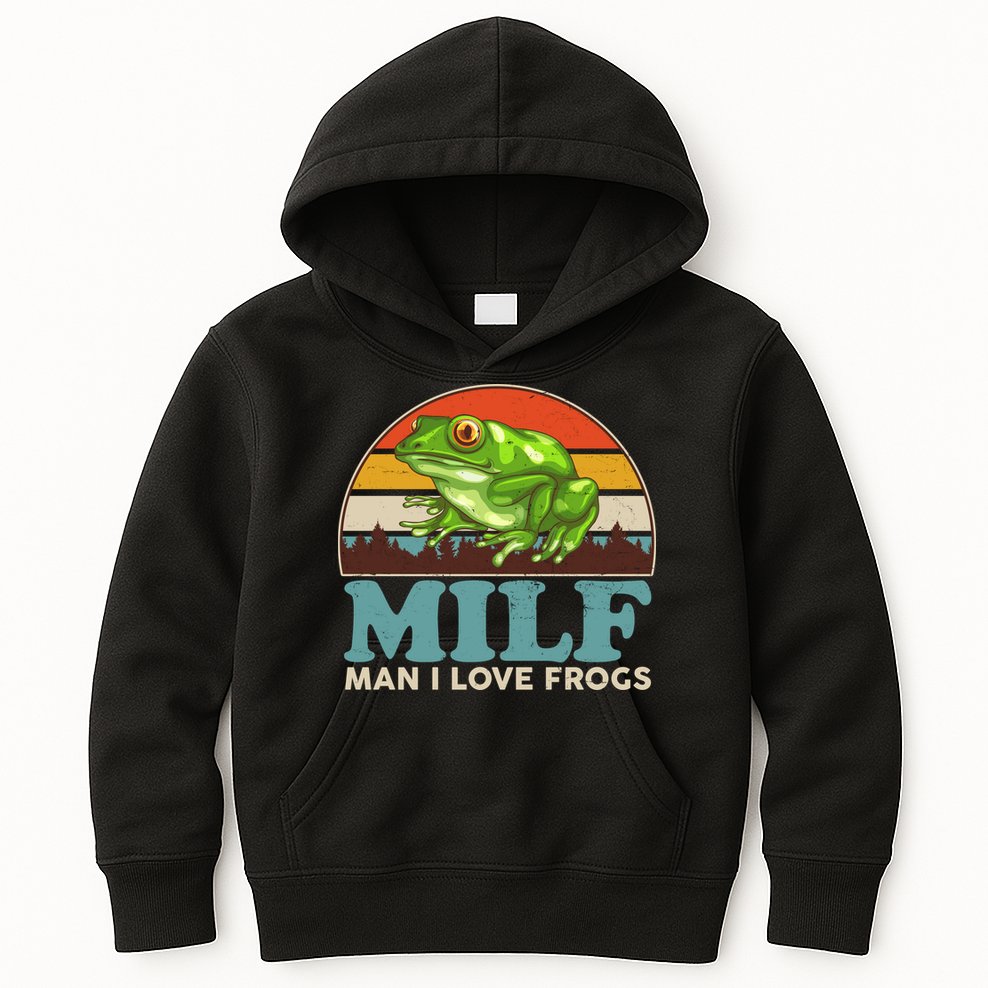 MILF Man I Love Frogs Kids Hoodie