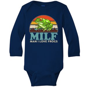 MILF Man I Love Frogs Baby Long Sleeve Bodysuit