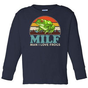 MILF Man I Love Frogs Toddler Long Sleeve Shirt