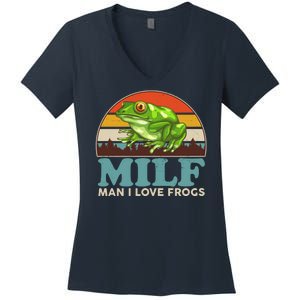 MILF Man I Love Frogs Women's V-Neck T-Shirt