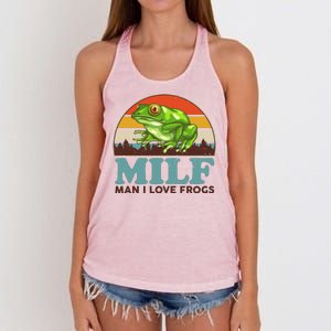 MILF Man I Love Frogs Women's Knotted Racerback Tank