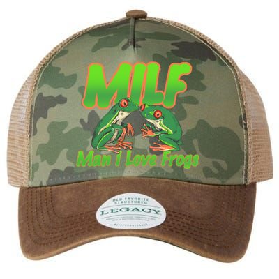 Milf Man I Love Frogs Funny Legacy Tie Dye Trucker Hat