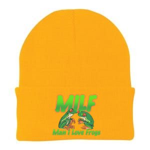 Milf Man I Love Frogs Funny Knit Cap Winter Beanie