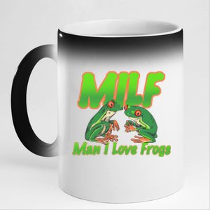 Milf Man I Love Frogs Funny 11oz Black Color Changing Mug