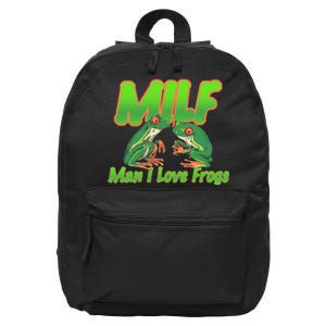 Milf Man I Love Frogs Funny 16 in Basic Backpack