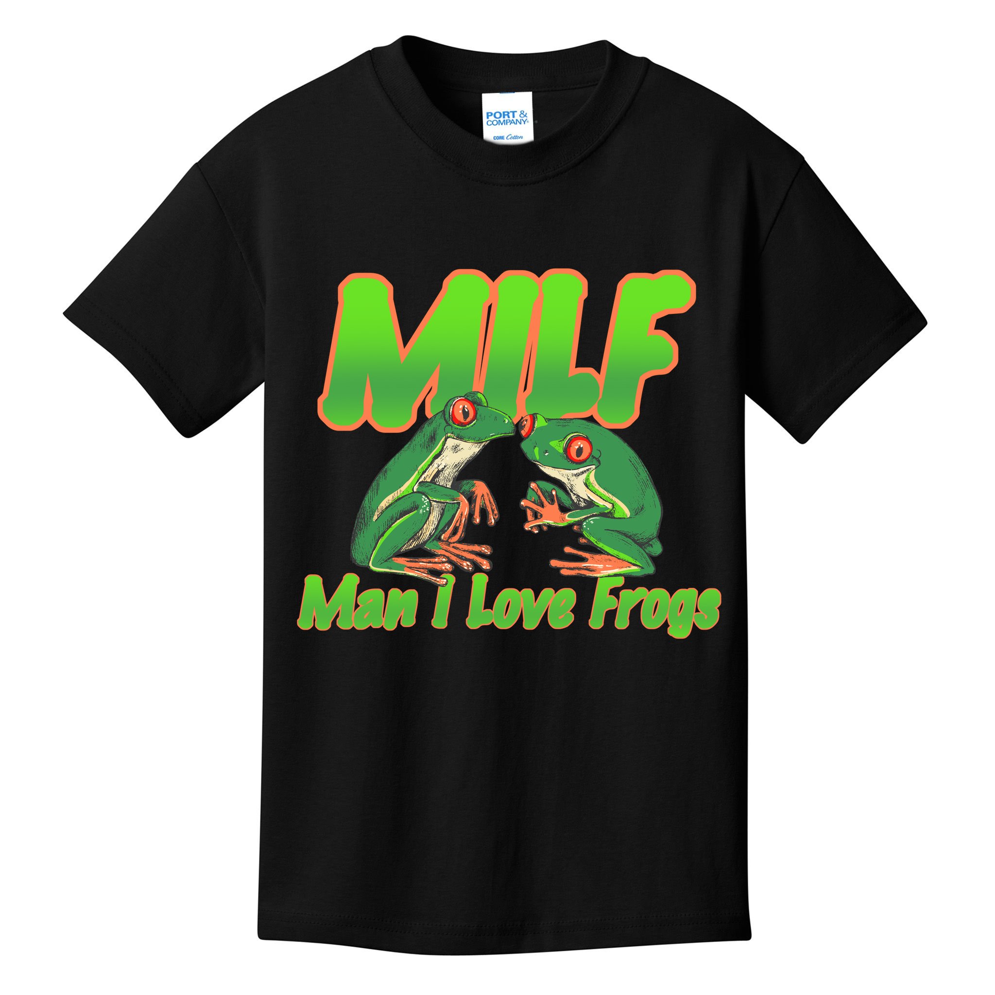 Milf Man I Love Frogs Funny Kids T-Shirt