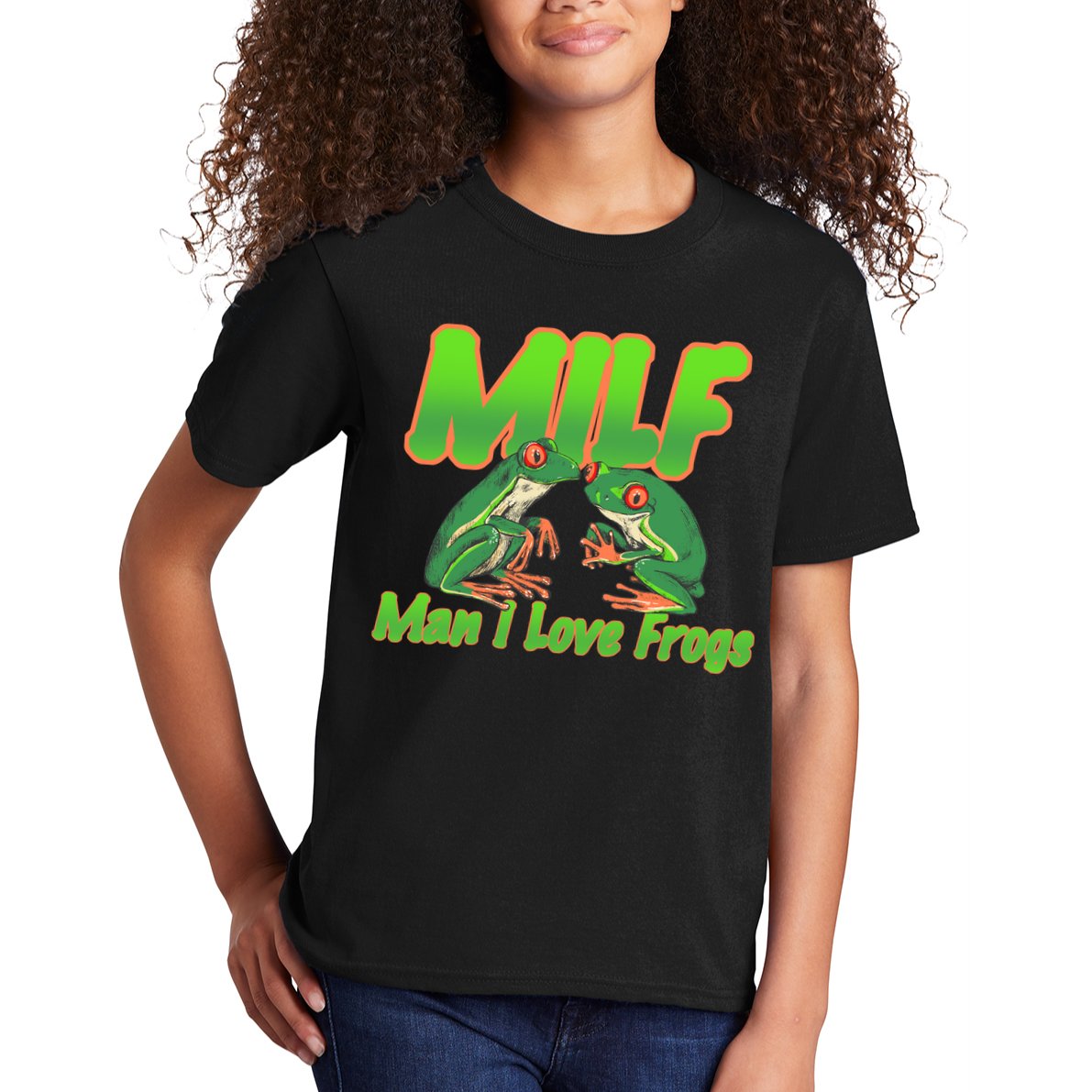 Milf Man I Love Frogs Funny Kids T-Shirt