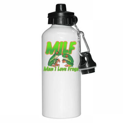 Milf Man I Love Frogs Funny Aluminum Water Bottle