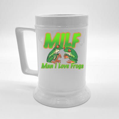 Milf Man I Love Frogs Funny Beer Stein