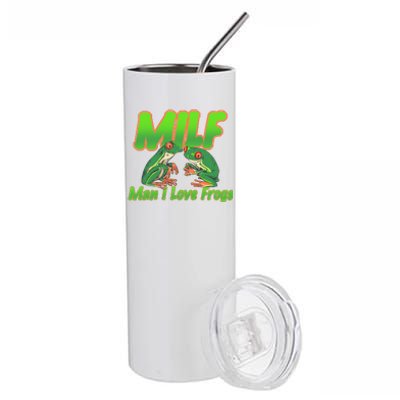 Milf Man I Love Frogs Funny Stainless Steel Tumbler