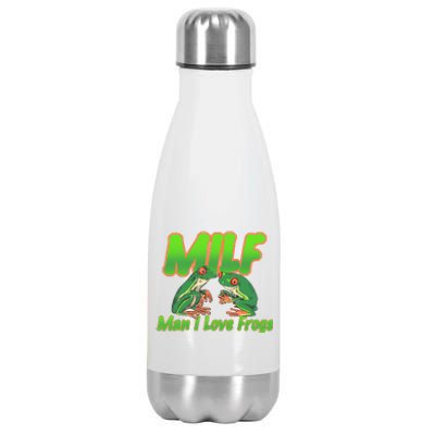 Milf Man I Love Frogs Funny Stainless Steel Insulated Water Bottle