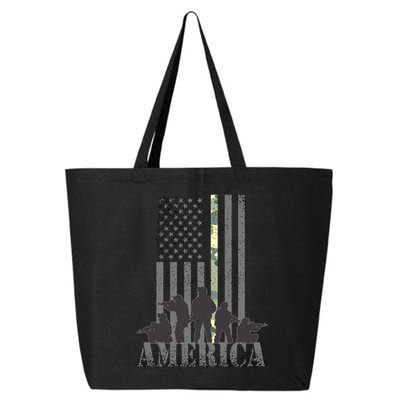 Military American Veteran Flag USA  25L Jumbo Tote