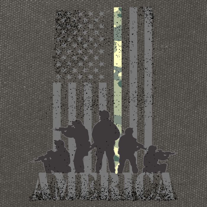 Military American Veteran Flag USA  Cotton Canvas Backpack
