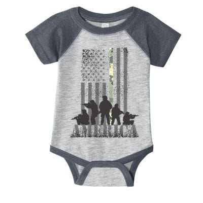 Military American Veteran Flag USA  Infant Baby Jersey Bodysuit