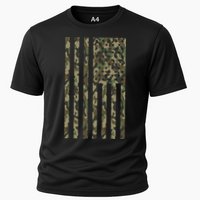 Military Camouflage USA American Flag Cooling Performance Crew T-Shirt