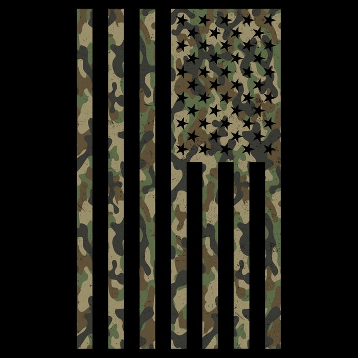 Military Camouflage USA American Flag Cooling Performance Crew T-Shirt