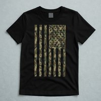 Military Camouflage USA American Flag T-Shirt