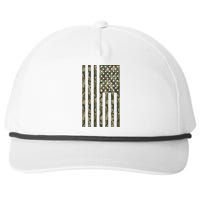 Military Camouflage USA American Flag Snapback Five-Panel Rope Hat