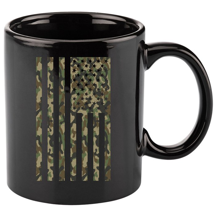 Military Camouflage USA American Flag 11oz C Handle Ceramic Mug