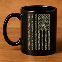 Military Camouflage USA American Flag 11oz C Handle Ceramic Mug