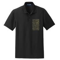 Military Camouflage USA American Flag Dry Zone Grid Polo